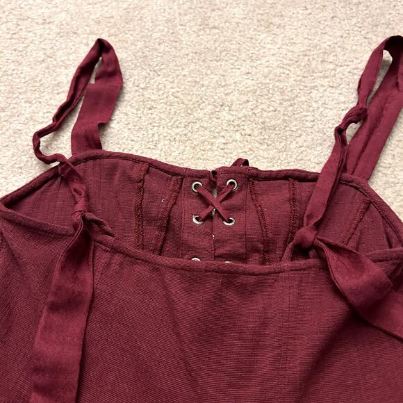 Free People Intimately Not a Chance Corset Wild Garnet Whimsical Dress XS - Picture 11 of 12